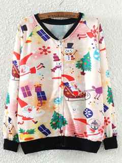 Fashion Korean Relaxed Fit Chrismas Printing Women Sweater Long Sleeve Women Coat