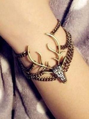 Women Fashion vintage full rhinestone deer style bracelet