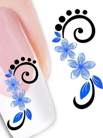 Fashion Floral Nail Decals Stickers Accessories Nail Polish Stickers Manicure