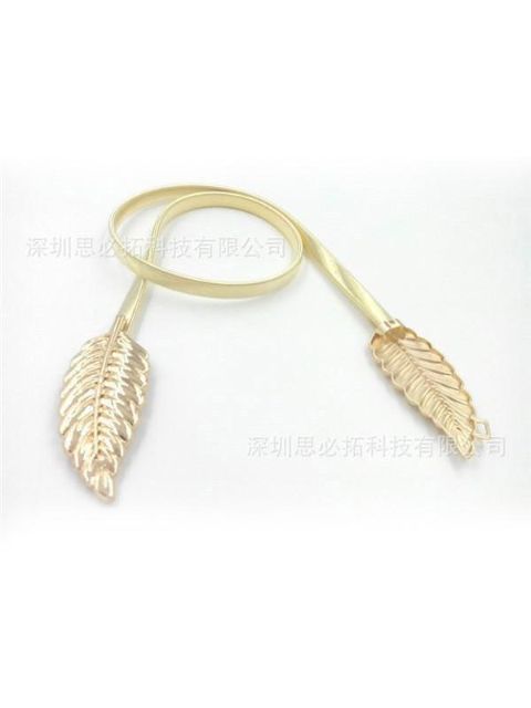 Hot Sale Ladies Gold Silver Korean Leaf Women Metal Waist Chain Elastic Belts