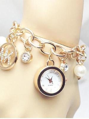 2015 New lady Of fashion Pearl Diamond Bracelet Watch Quartz Watch