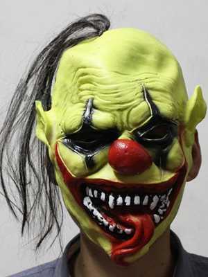 Green Face Clown Mask Halloween Christmas Upscale Soft Dance Performances Props