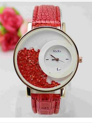 2015 Top Fashion Diamond Rhinestone Diamond Quartz Sand Belt Table Watch