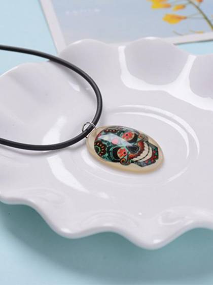 New Moldbaby Western Hot Vintage SKull Hide Rope Necklace Couples Short Style Clavicle