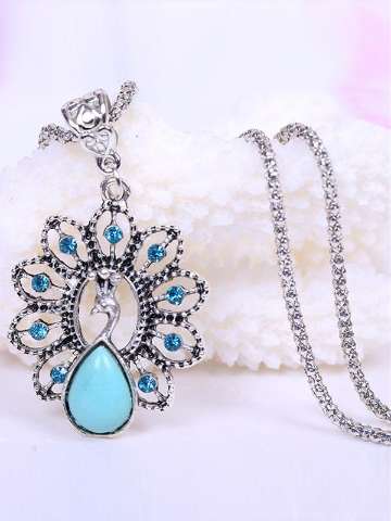 Fashion beauty vintage hollow peacock alloy Necklace jewelry accessories