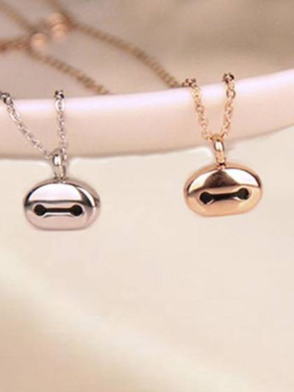 Hot Movie Super Marines Healing Baymax White Gold Plated Necklaces & Pendants Metal Necklace Pendant For Woman Gift