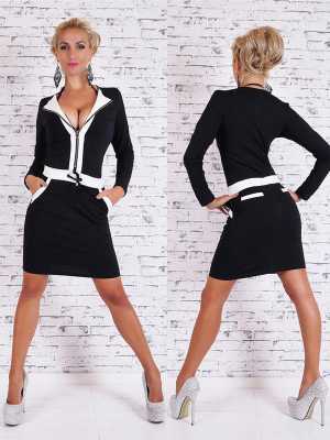 Women's Casual Sports Style Dress Long Sleeve Front Zipper Sexy V-neck Drawstring Mini Dress