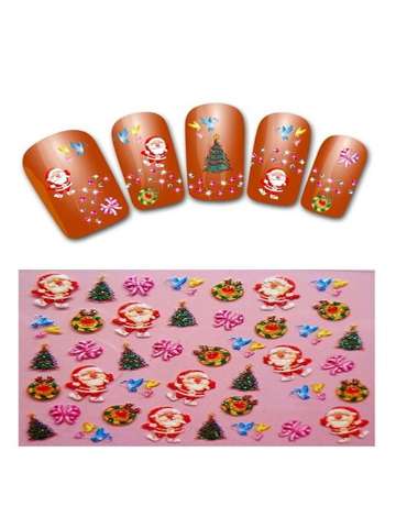 New Nail Art Stickers Decal Christmas Tree / Santa Claus / Butterfly / Birds Pattern 3D Nail Sticker French Manicure DIY Tools