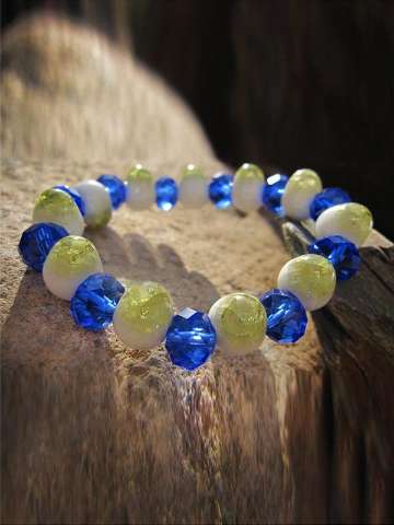 New Creative Hot Sale Blue&Yellow Ceramic Crystal Bracelet Jewelry Accessories