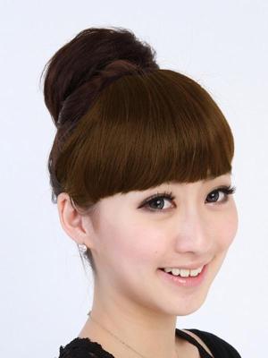 Women Beauty Fringe Hairpiece Straight Bangs Clip On Hair Extensions Neat Wigs In 3 color