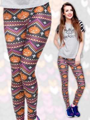 Hot Fashion Digital Print Sexy Pumpkin Pattern High Elastic Leggings Leggings Pants Trousers