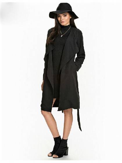 Women Fall Fashion Simple Style Long Thin Coat Casual Cool Windbreaker Jacket