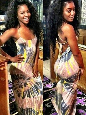 Women's Bohemian Spaghetti Strap Floral Pattern Bangdage Dress Club Wear Sexy Backless Dress