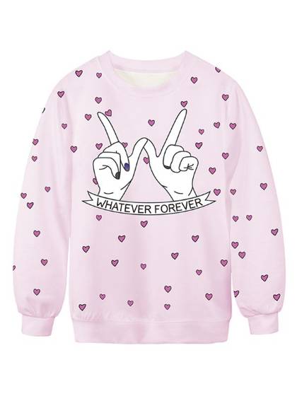 Women Whatever Forever Beading Hoodies Sweatshirt Pullover Sportswear