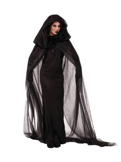 Sexy black Halloween Witch Costume Floor Length Gothic Dress Costume For Women