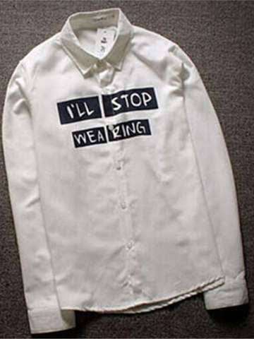 Unisex Couples Lovers Fashion Loose Slim Solid Shirt Turn Down Neck Long Sleeve shirts