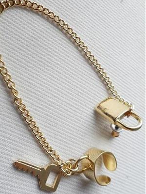 Women's Fashion New Personality Punk Gothic Key&Lock Design Ear Clip Ear Stud Earrings