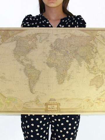 Large Vintage World Map Home Decoration Detailed Antique Poster Wall Chart Retro Paper Matte Kraft Paper 28*18inch Map Of World