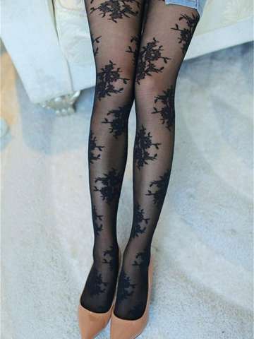 Vintage Lolita Retro Sweet Princess Lace Pantyhose Vertical Thin Section Stockings