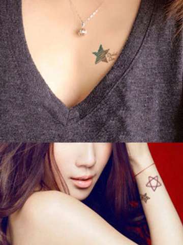 Fashion Creative Stars Pattern Waterproof Tattoo Stickers  Decals Temporary Tattoo
