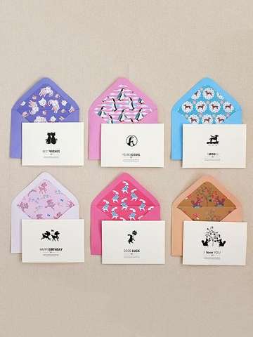 5pcs/lot Envelope Antique Postcards  Vintage Mini Cards Set Greeting /Thank you / Blessing card / Message card /Gift Stationery School Supplies