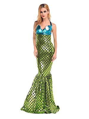 Women's Halloween Slim Fit Backless Bodycorn Mermaid Costume Adult Sexy Fancy Dress