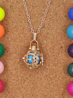 Women's Fashion Rainbow Balls Hollow Cage Pendant Necklace Jewelry Accessories