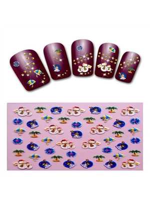 New Nail Art Stickers Decal Christmas Snowman / Umbrella / Tree Pattern 3D Nail Sticker French Manicure DIY Tools