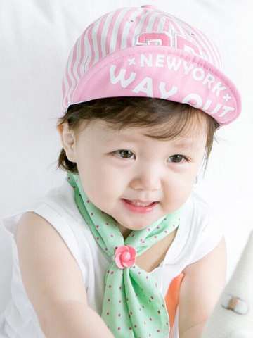Cute Kids Baby Sun Hats Sweet boy/girl Baby Cotton Hat Striped letters Soft Brim Baseball Caps Lovely Hat Korea Fashion