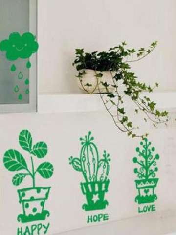PVC Adhesive Stickers On The Glass Wall Of Small Garden Art Stickers