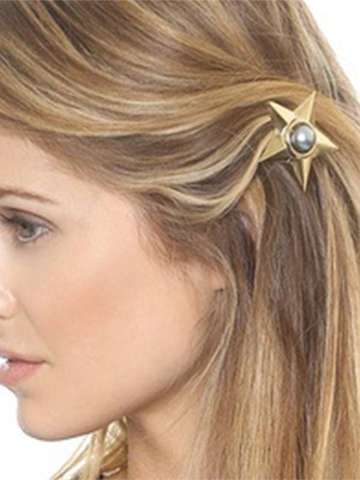 European and American Retro Jewelry Pearl Gold Star Hairpin Side Clip Hair Accessories