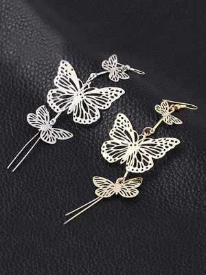 Women Fashion Retro Butterfly Hollow-out Earrings For Women Jewelry