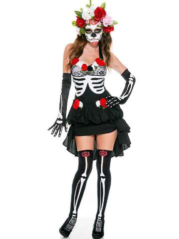 Ghost Skeleton Halloween New Women Fancy Dress Costume Accessories Cosplay