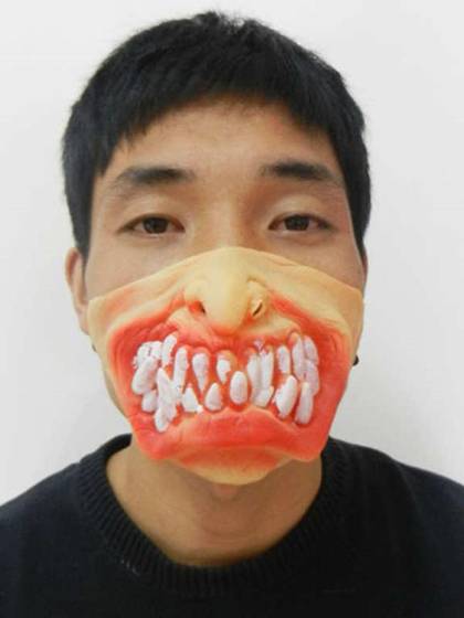 New Style Half Face Mask Hot Sale Party Mask Horror Simulation Strange Mouth Mask