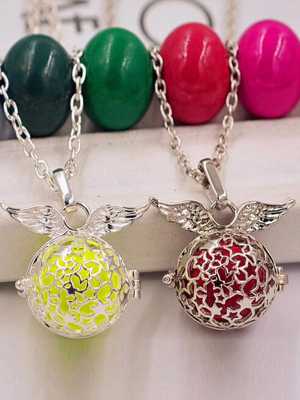 Women's Fashion Rainbow Balls Hollow Cage Pendant Necklace Jewelry Accessories