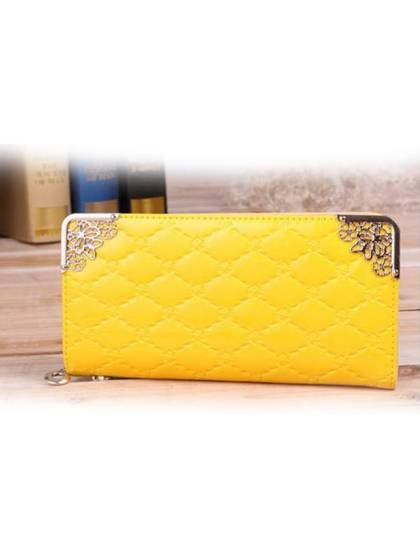 Women Fashion Sweet Candy Color Quilted  Zipper Wallet Purse Clutch in 6 Color
