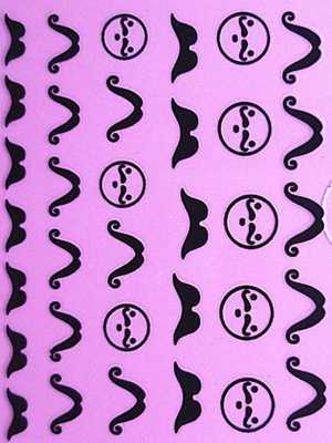 Black Beard Face Nail Decals Stickers Accessories Nail Polish Stickers Manicure