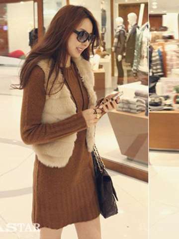 Women's Over Szie Fashion Furry Faux Fur Body Warmer Long Vest Waistcoat Gilet Sleeveless