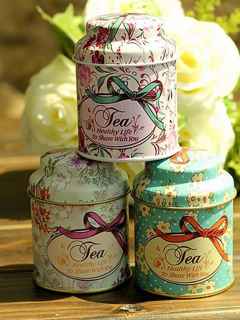 Printing Tea Caddy European Style Metal Iron Storage Tank Retro Home Decor Printing Metal Tin Box Wedding Favor Box