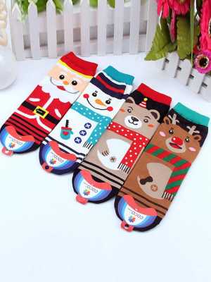 New Spring Korean Women's Fashion Cute Cartoon Christmas Socks Couples Cotton Socks
