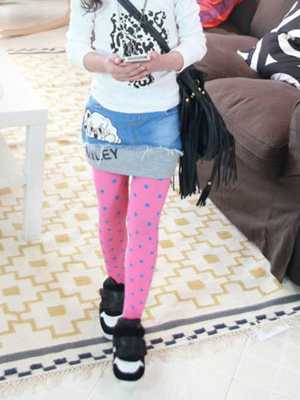 Kids Clothing Children New Cotton Girl Candy Color Dot Pantyhose Stockings