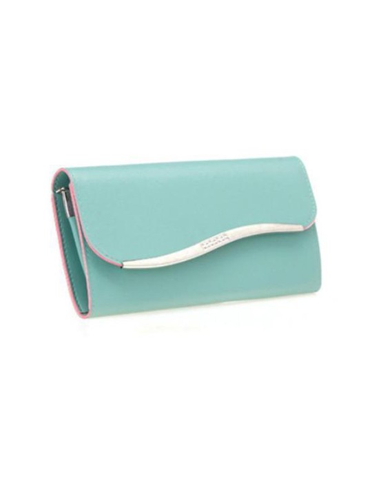 Women Fashion Sweet Candy Color Metal Brim Flap Wallet Purse Clutch in 7 Color
