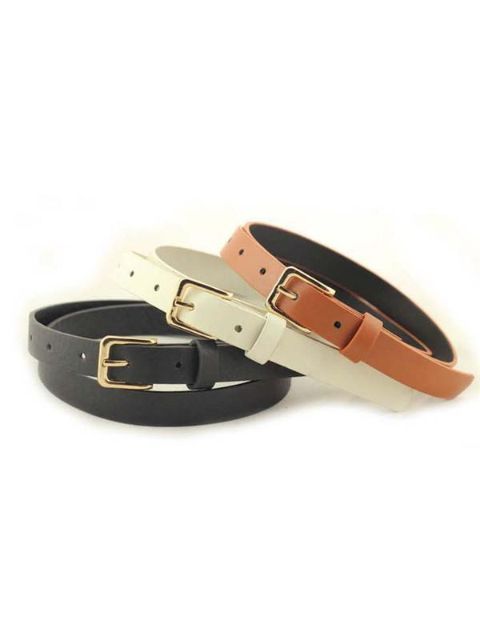 Women's leather belt wild retro pu imitation leather pin buckle belt