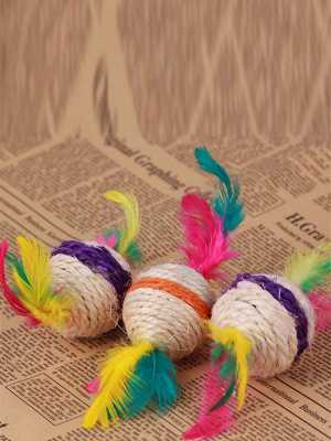 Pet Cat Toy Cat Toys Sisal Resistant Caught Two Badminton Can Catch Ball Mill Cat Toys