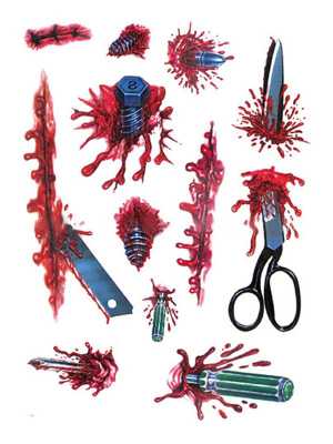 Halloween Cosplay Tattoo Stickers Fake Scars Temporary Tattoo Body Art