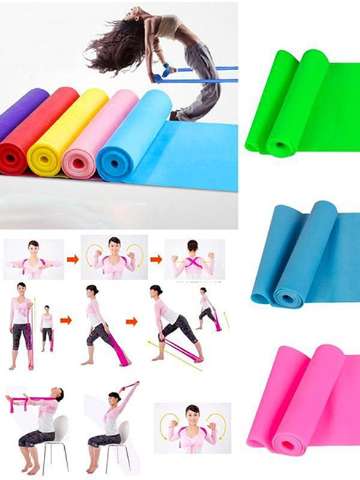 Exercise & Fitness/Gym Yoga & Pilates Latex Rubber Belt Strap Stretching Band  Physical Therapy with Metal D-Ring