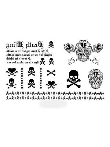 Halloween Cosplay tattoo Stickers Decals Skull Temporary Tattoo Body Art