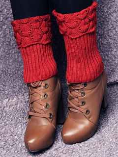 Multi Color Winter Crochet Sock With Lace Top Button Leg Warmers Winter Fall Fashion