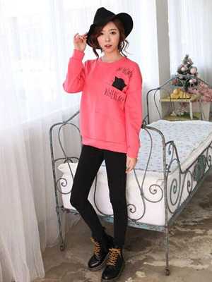Fall New Fashion Warm Plus Size Crewneck Casual Sweatshirts Sweet Cat Print Pullover Cotton Autumn Outwear Tops