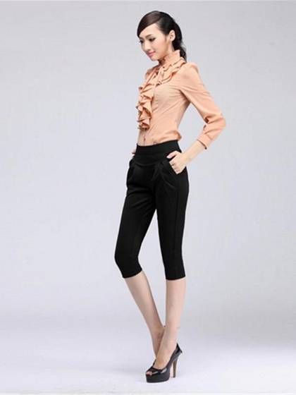 2015 Summer New Candy-Colored Leggings Ice Silk Female Harem Pants Pocket Leggings